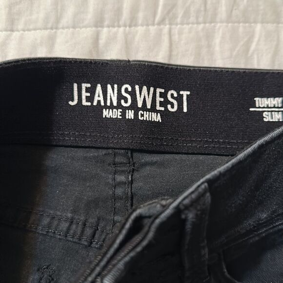 JEANSWEST 8 Black Tummy Trimmer Slim Straight Stretch Jeans - Picture 13 of 15